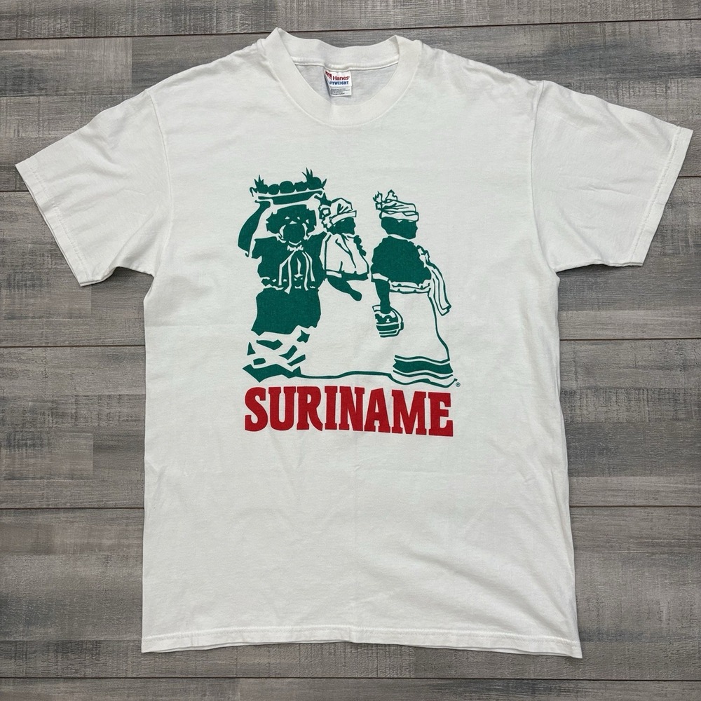 Vintage Hanes Suriname Surinamese Traditional South America Shirt Size Medium
